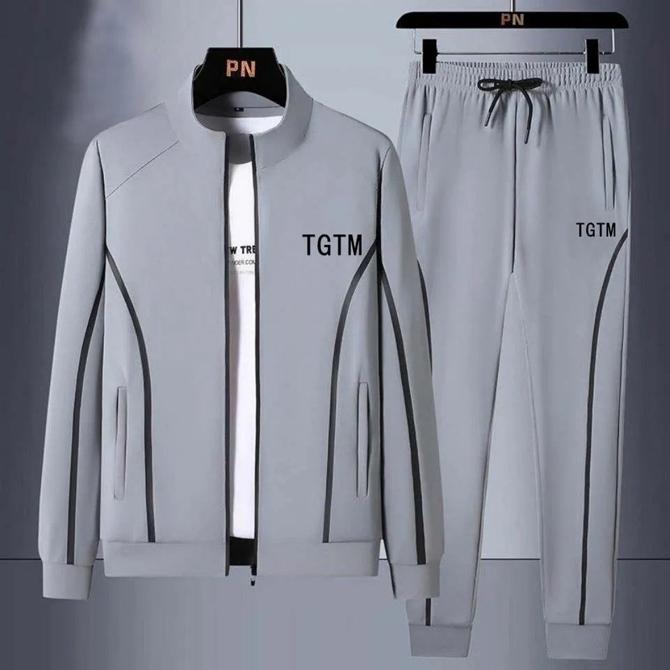 Men's Sportswear Set Dad Casual Fitness Clothes Middle-Aged And Elderly Spring Autumn New Arrival Two-Piece Cotton Sweatshirt