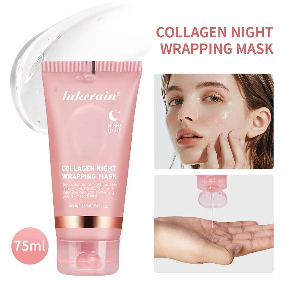 Lakerain Collagen Night Wrapping Mask Elasticity Hydration Reduces Sagging & Dullness For Glowing Skin