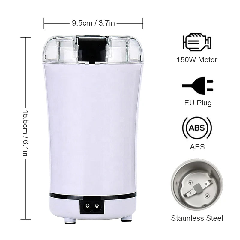 Electric Coffee Grinder Home Travel Portable Stainles Steel Nuts Coffee Bean Grinding Machine Kitchen Profession Ceramic Grinder - Hiron Store