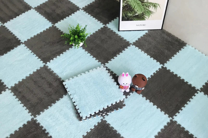Soft Plush Children's Mat Baby Play Mat  Eva Foam Puzzle Carpet for  Children's Room Keep Warm Playmat 30*30*1CM