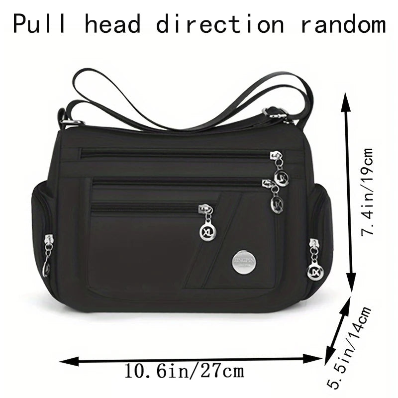 New style neutral nylon fabric ladies' handbag shoulder strap crossbody bag multi-compartment travel casual bag