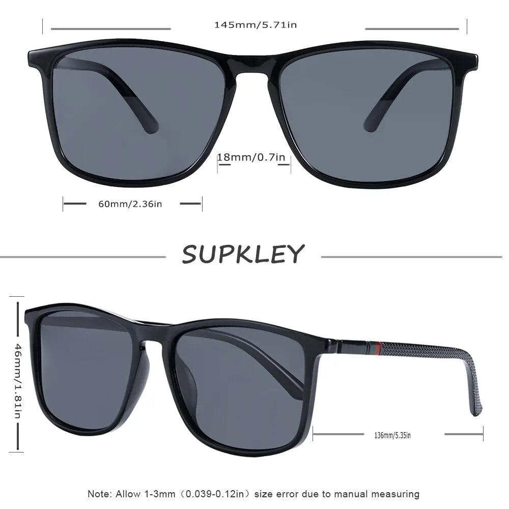 SUPKLEY Sports Sunglasses for Men Polarized Comfortable Wear Square Sun Glasses Male Light Weight Eyewear Accessory with Origina - Hiron Store