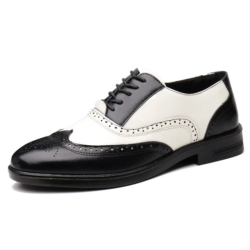 Luxury Men Brogue Shoes High Quality Lace-Up Dress Shoes for Men All Match Oxford Shoe