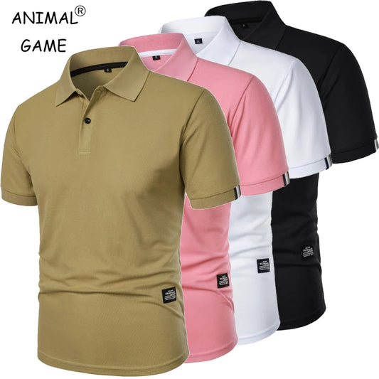 New Color Polo Shirt Men's Short Sleeve Button Tshirts Lightweight  Streetwear Casual