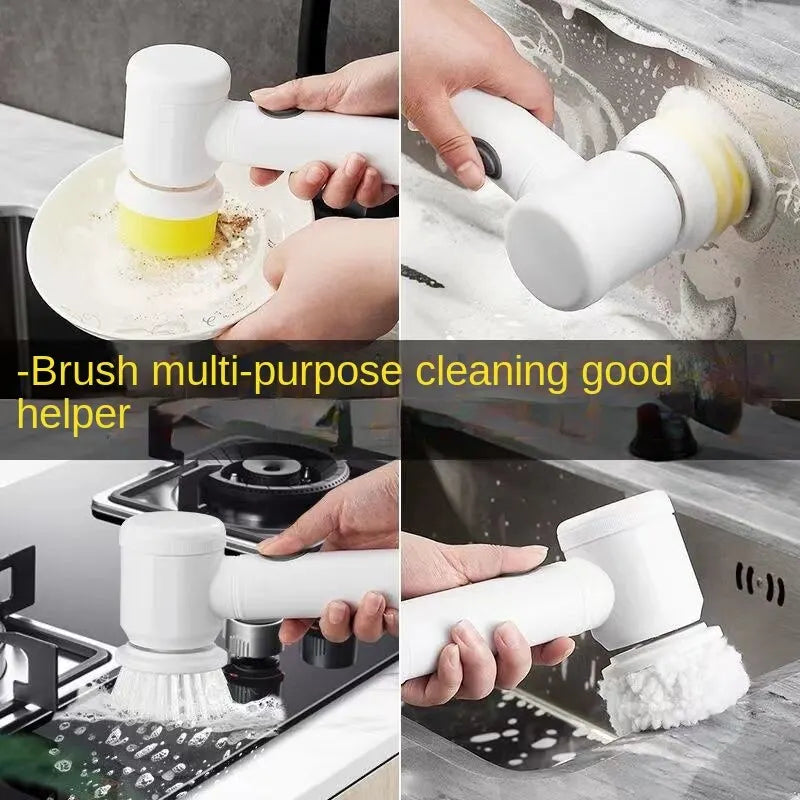 Electric Cleaning Brush for Kitchen and Bathroom - Wireless Handheld Power Scrubber for Dishes, Pots, and Pans