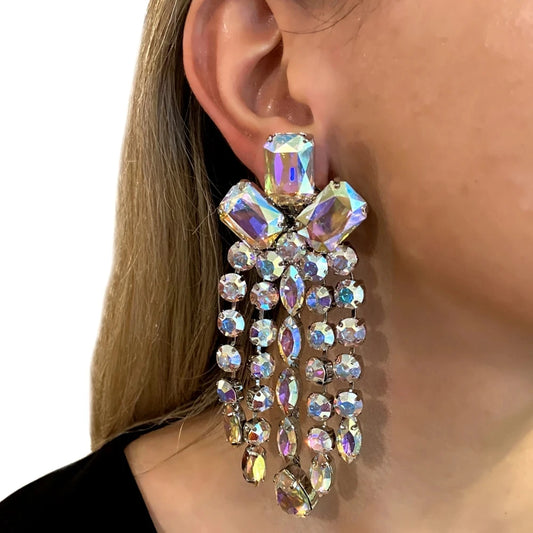 Earrings Drag Queen Accessories Statement Rhinestone Dangle Earrings Jewellery