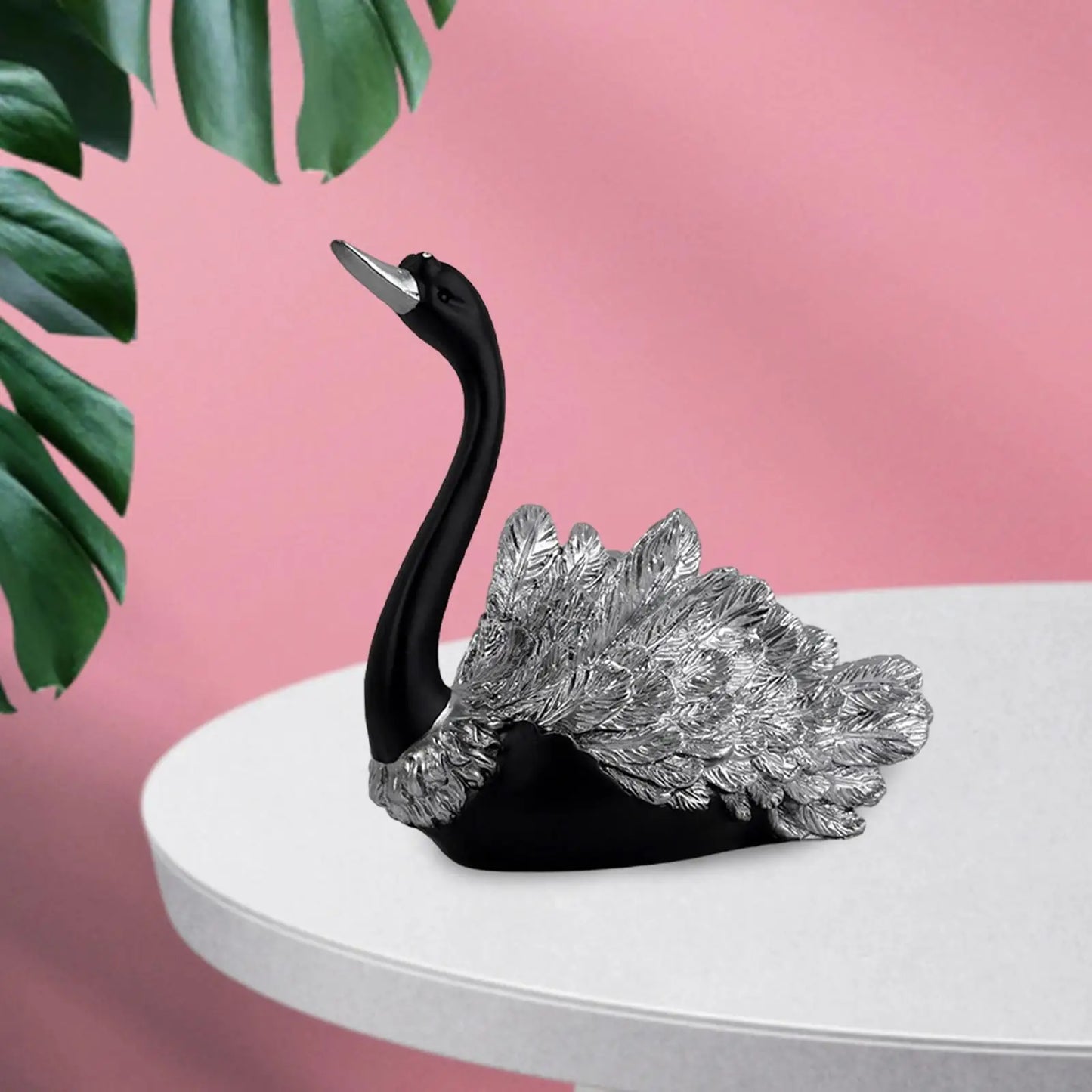 Black Swan Figurine Nordic Style Decorative Swan Statue Desktop Ornament