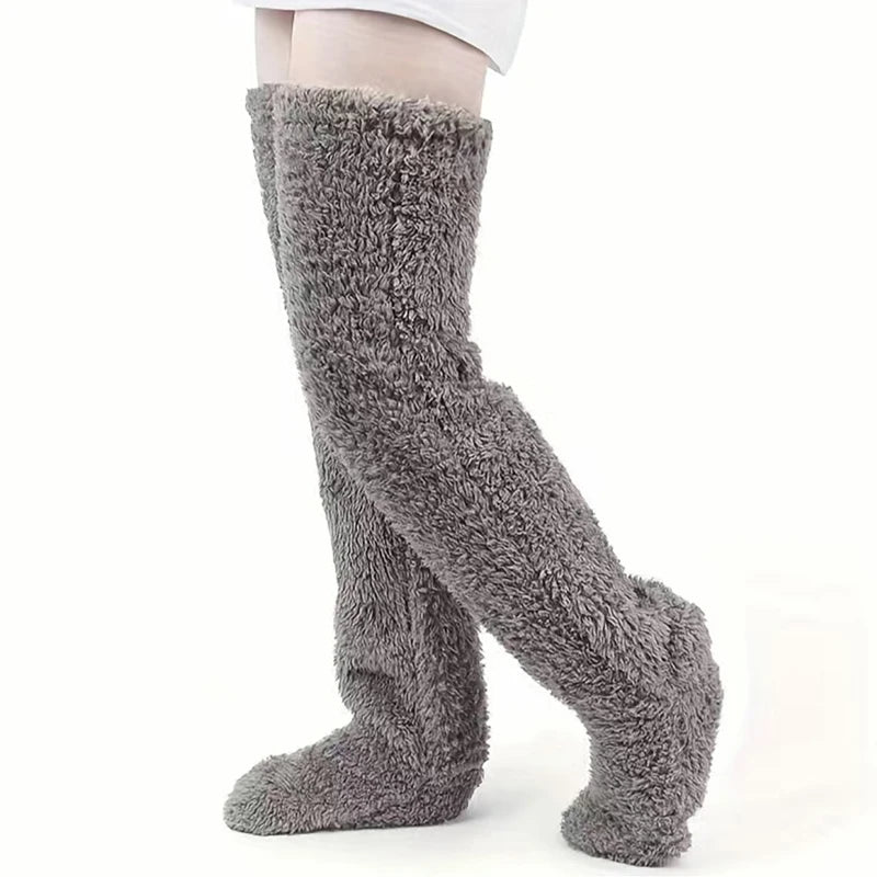 2024 Autumn And Winter Floor Socks Goose Down Socks Knee Warm High-Top Shoes Socks