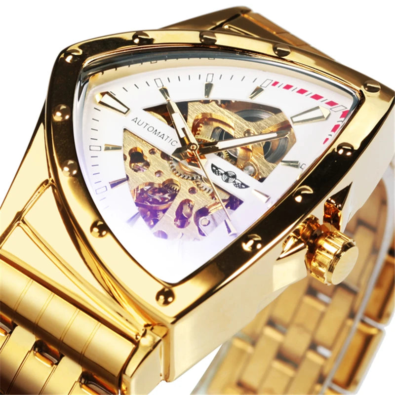 Stainless Steel Brand Waterproof Men's Transparent Mechanical Watches