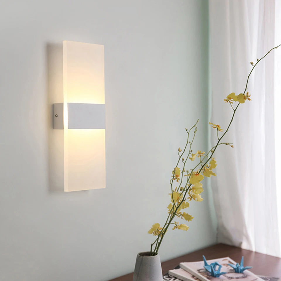 USB Recharge Wall Lamp Touch Motion Sensor Switch Indoor Acrylic Night Lights LED Wall Light