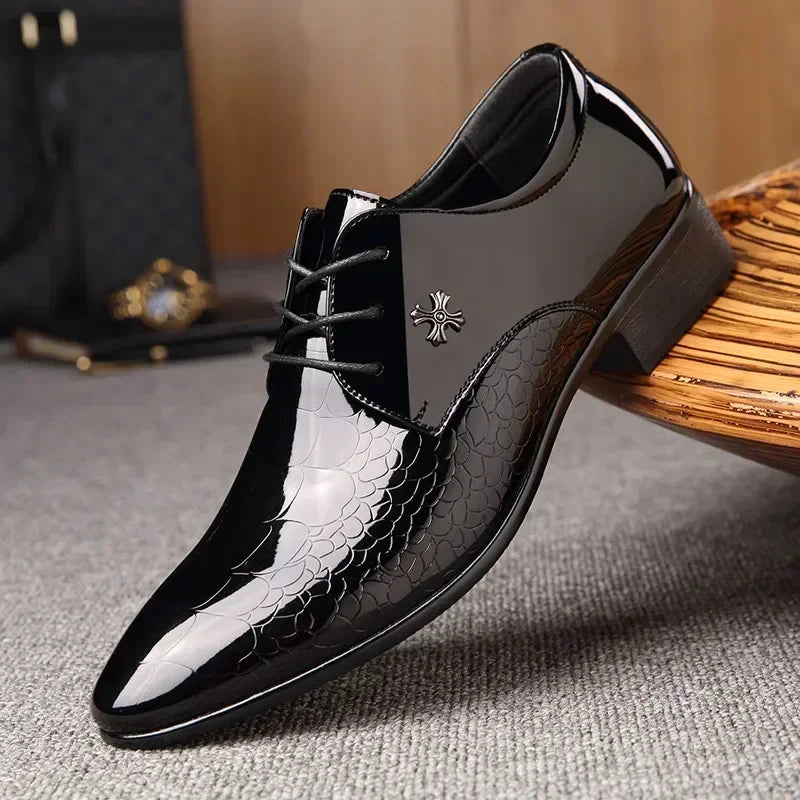 Oxford shoes for men luxury patent leather wedding shoes office slip on men work shoe