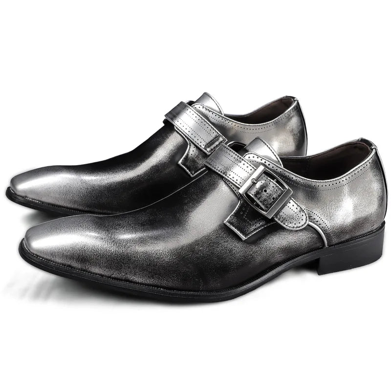 Man Business 38~48 Wedding  Shoes Formal Designer Mens  Shoes Casual Patent Leather Italian Monks Shoes Men Loafers