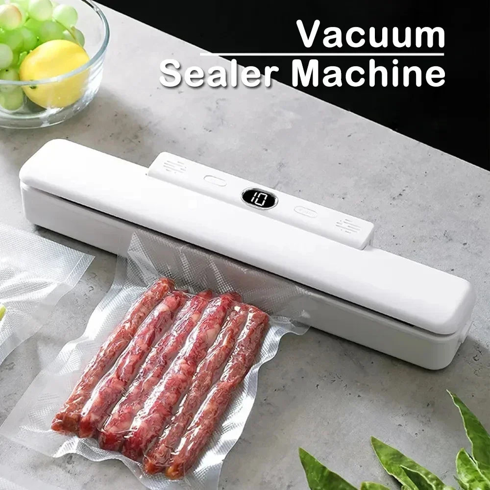 New Automatic Vacuum Sealer Machine 10pcs Free Food Saver Bags 240V/110V Sealing Machine for Vacuum Pac