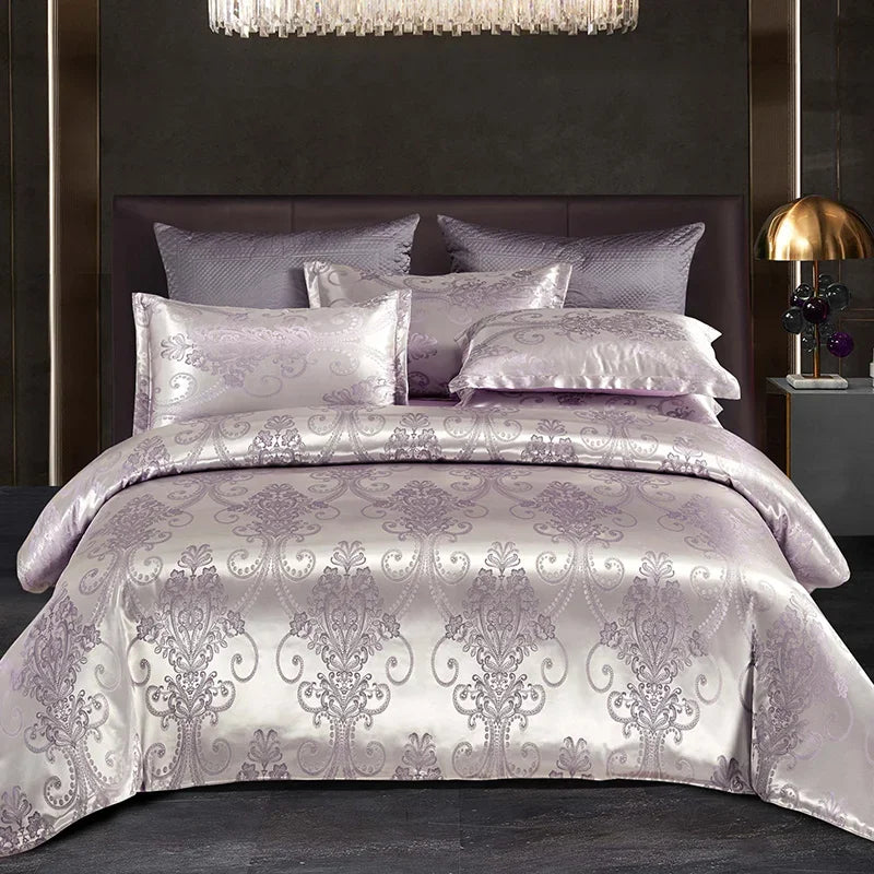 3pcs Duvet Cover and Pillowcase Set, European Light Luxury, Skin-Friendly Soft Fabric, Family bedroom Bedding