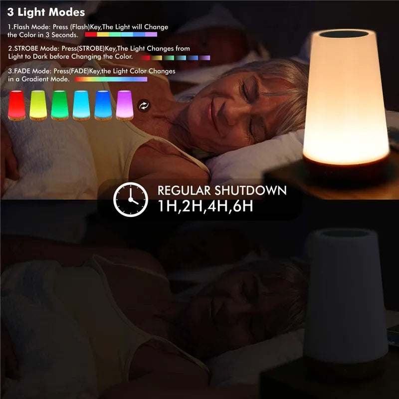 13 Colour Changing Night Light RGB Remote Control Touch Dimmable Lamp