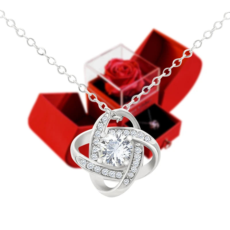 Jewellery Pendant Necklace Rose Gift Box Gifts for Girlfriend Women