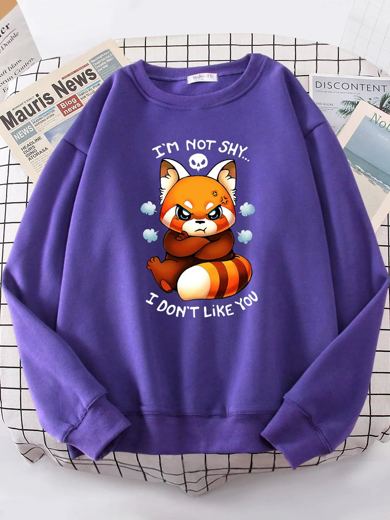 Angry Fox Cartoons Hoody Female Fashion Sweatshirt vintage Oversize Hoody