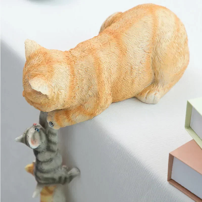 Cats Resin Sculptures Ornaments Birthday Gifts Crafts Home Room Table Animal Bear Figurines Accessoires Decor