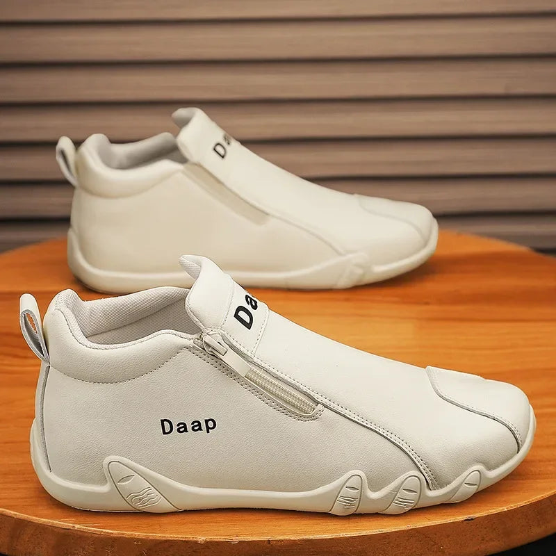 2027 New Casual Shoes for Men, Luxury Round Toe Men Ankle Boots, Light Slip-on Walking Shoes, High Top Sneakers