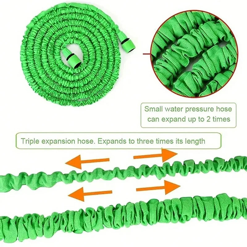 25FT-200FT Garden Hose High-Pressure Car Wash Water Gun Expandable Magic Water Pipes Home Garden Watering Tools Hose Rack - Hiron Store