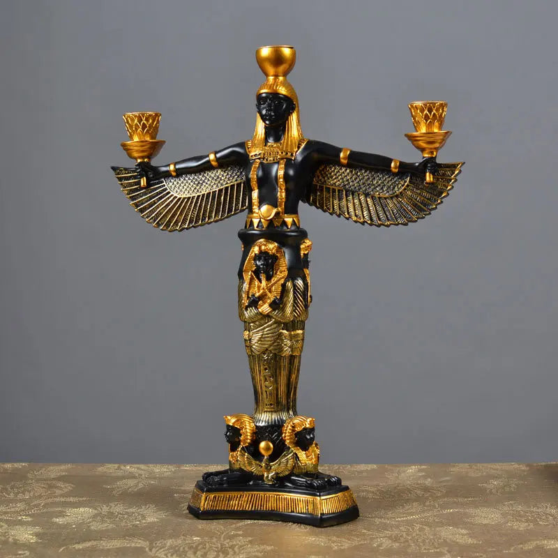 Ancient Egypt God of Life Statue Temple Model Tourist Souvenir Office Roo Desk Decoration Accessories Furnishing Candle Holder