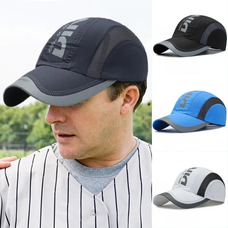 Summer Quick Drying Thin Breathable Mesh Sports Hat Men and Women Sun UV Protection Hiking Cap