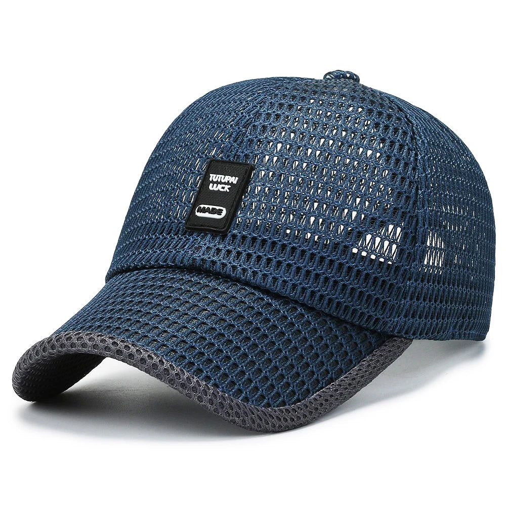 Summer Men's Outdoor Sun Hat Quick-Drying Breathable Mesh Cap Large Brim Duck Tongue Baseball Cap
