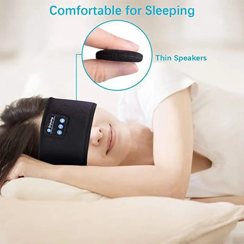 Fone Bluetooth Earphones Sports Sleeping Headband Elastic Wireless Headphones Music Eye Mask Wireless Bluetooth Headset Headband - Hiron Store