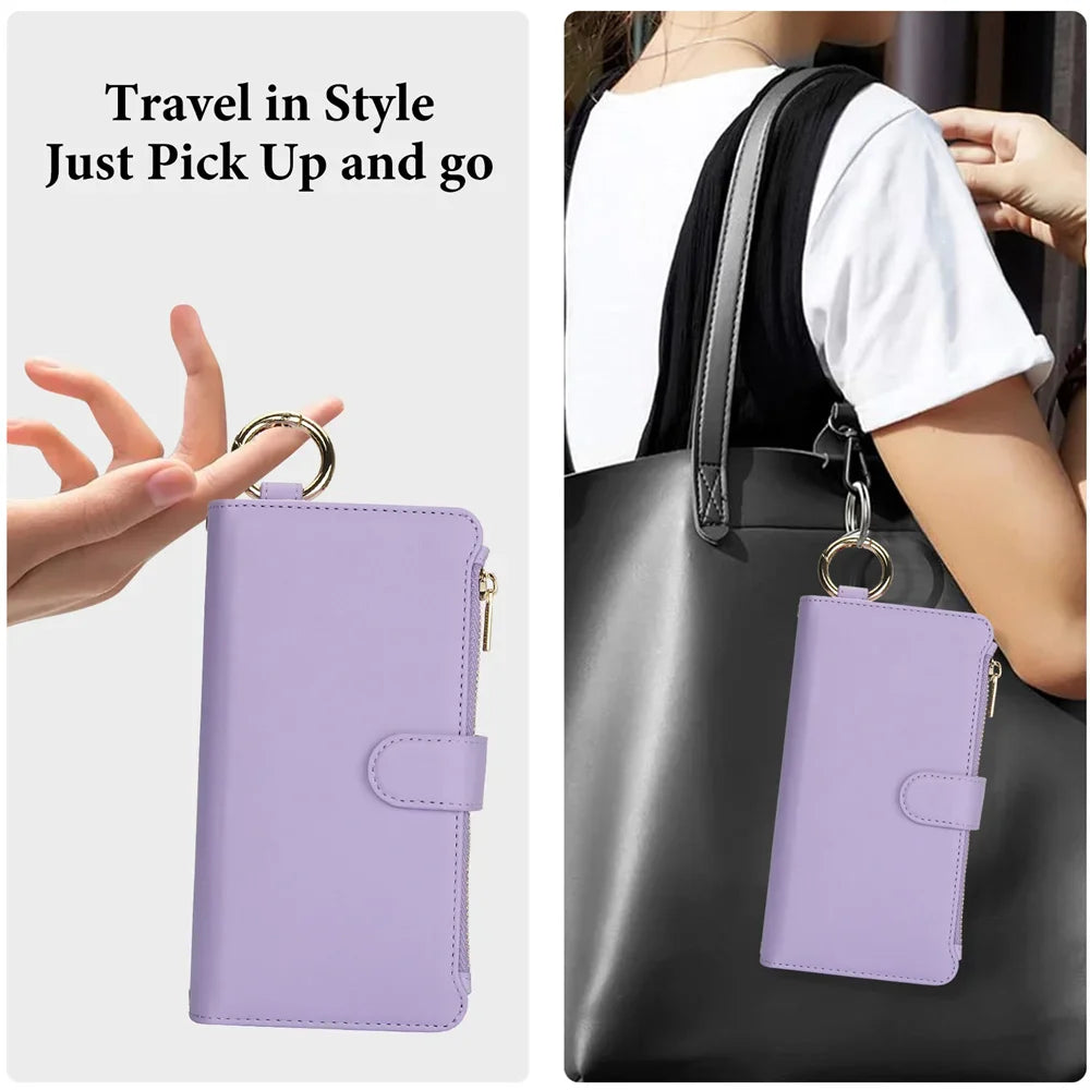 Crossbody Wallet Phone Case For Samsung Galaxy S23 S21 FE S24 S22 Plus Note 20 Ultra A13 A14 A15 A52 A52S A53 A54 A55 A72 A73 5G