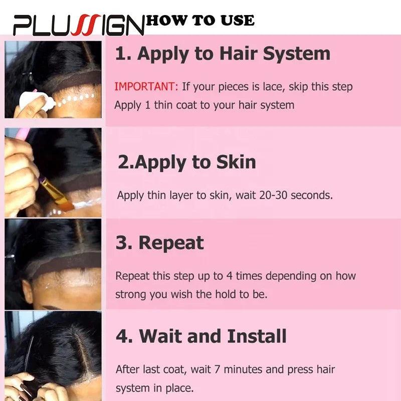 Plussign wig Glue with Remover set, Super hold hair Adhesive kit For Lace Wigs, Toupee &Closure