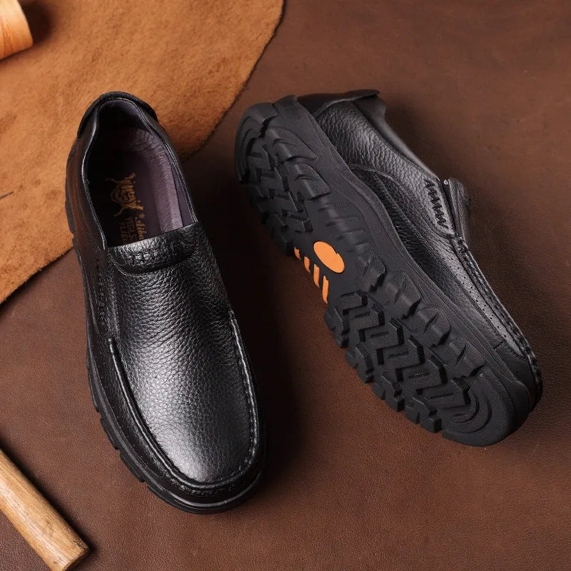 Handmade Leather Men Casual Shoes Soft Sole Comfortable Loafers for Men's