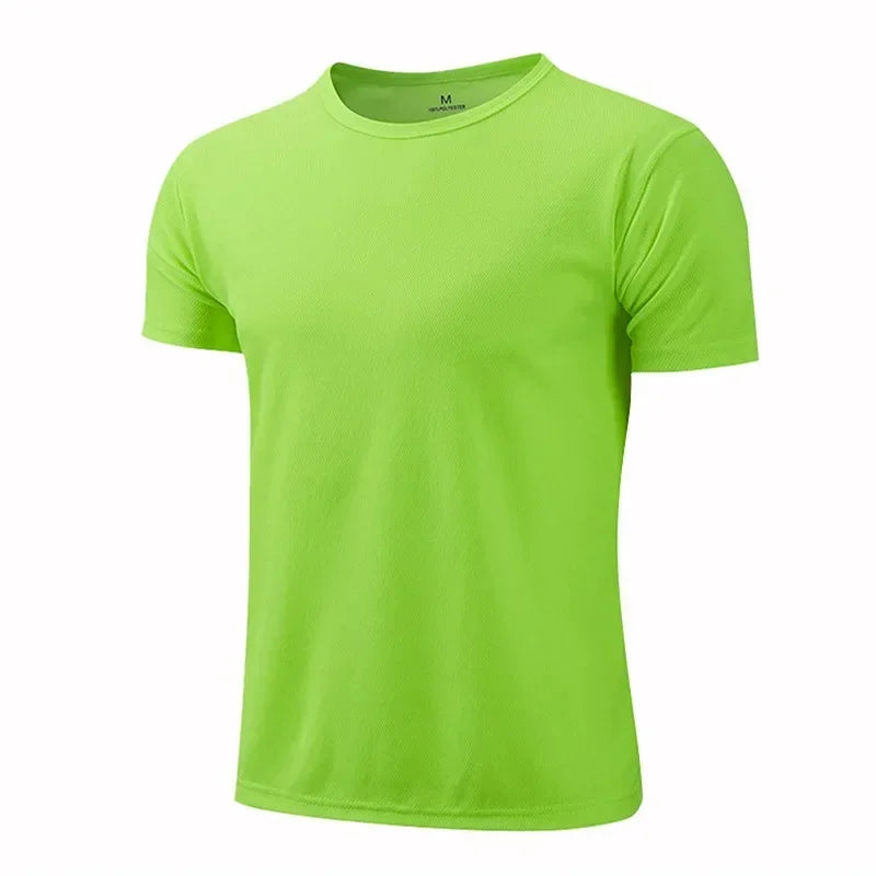 Round Neck Sport Gym Fitness Shirt Trainer Running T-shirt Men Breathable Sportswear