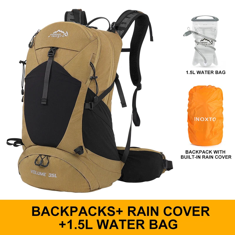 Mountaineering backpack 35 liters men's and women's outdoor sports bag waterproof camping hiking rain