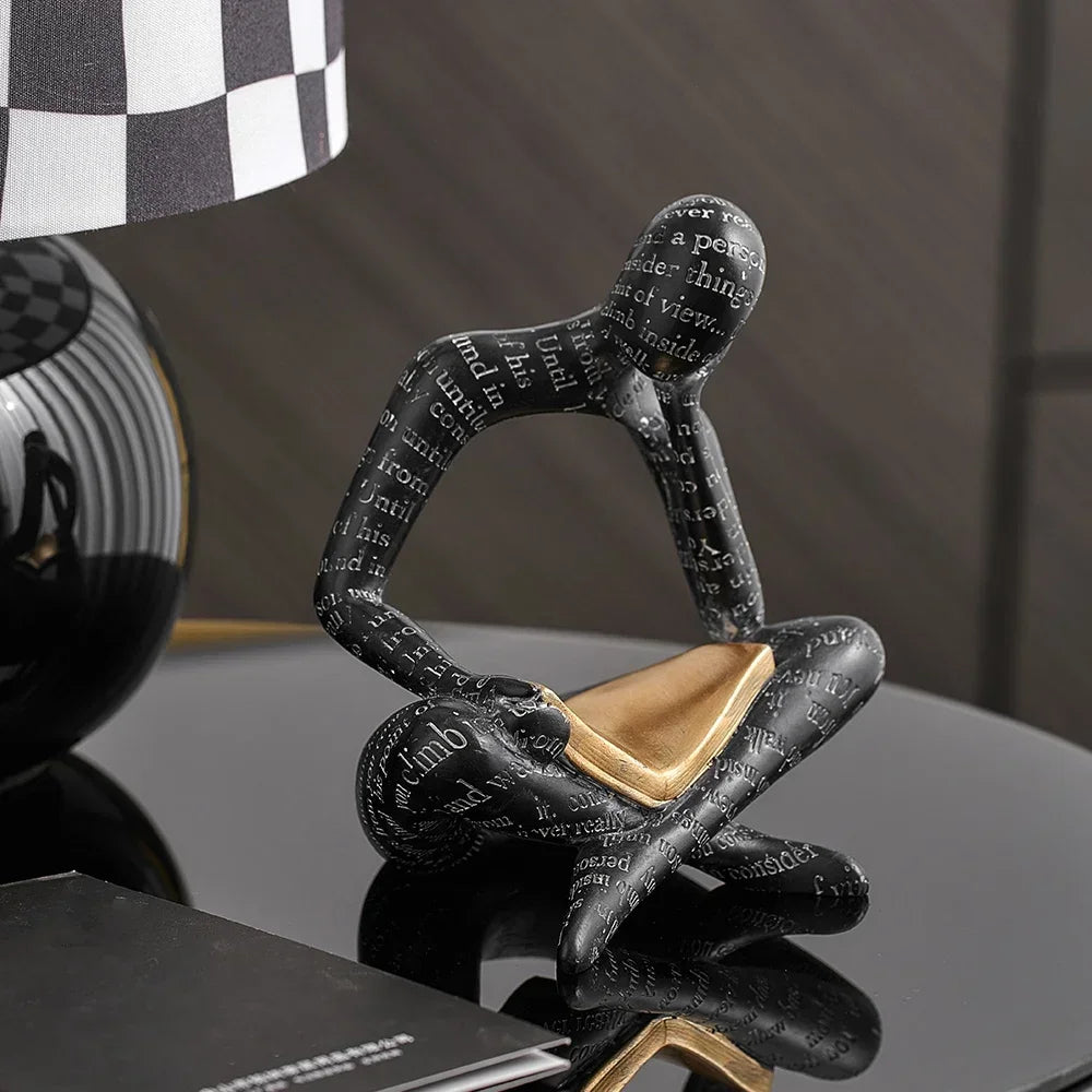 Nordic Style Abstract  Crafts Sculpture Thinker Figurine  Home Interior Office Desktop  Decor