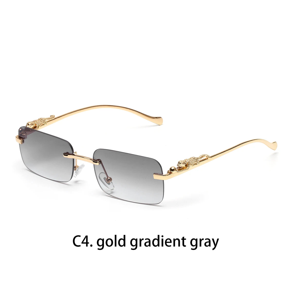 Ruiao rimless sunglasses UV400 fashion square metal glasses designer sunglasses shades
