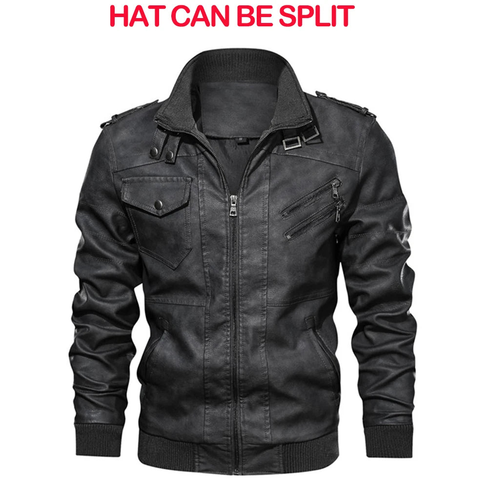 Men's Leather Jackets Motorcycle PU Jacket Biker Leathers Coats Clothing