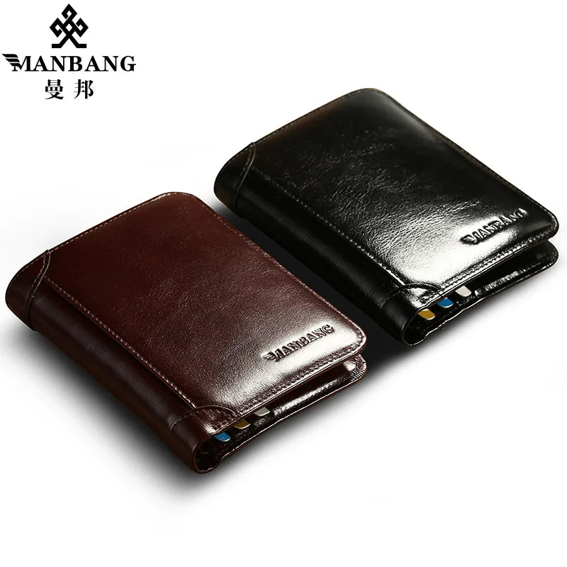 ManBang Classic Style Wallet Genuine Leather Purse Card Holder Wallet