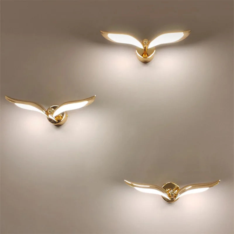 Nordic Led Wall Lamp Mirror Light Indoor Lighting For Bedroom Decor Wings can rotate Mirrors Vanity Bedside Sconce