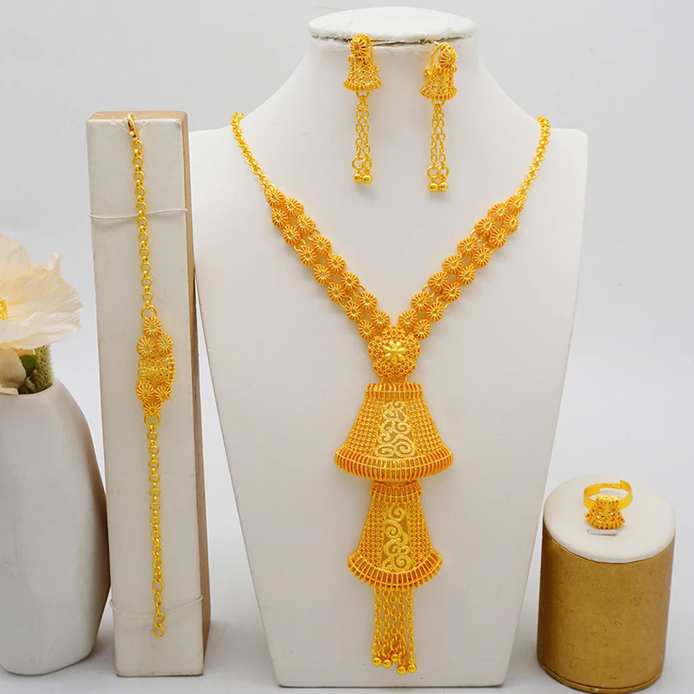 Ethiopian Saudi Style Gold Color Jewelry Set