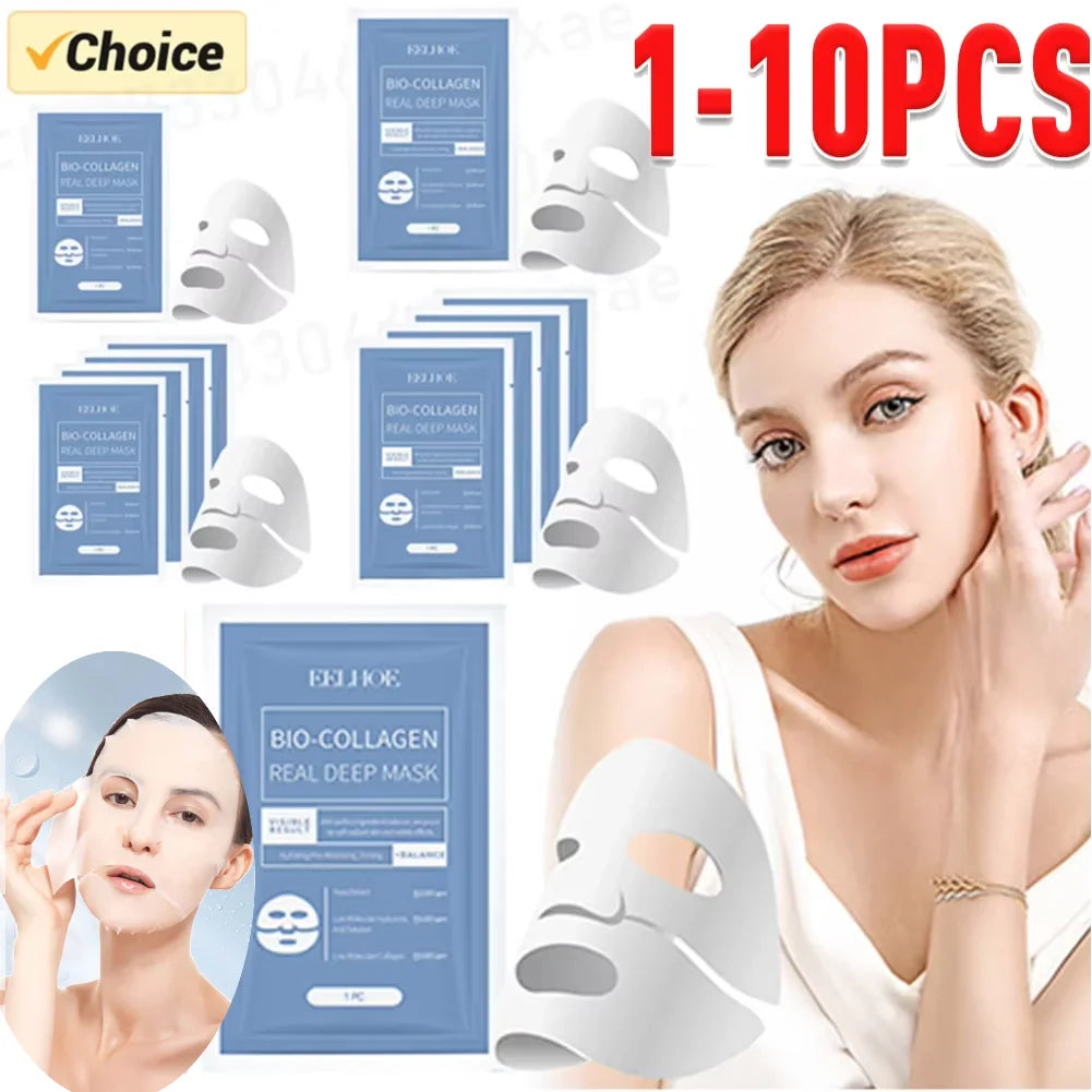 Bio Collagen Real Deep Moisturizing Mask Anti-Wrinkle Lifting Face Mask Hydrolyze Collagen Soluble Sheet Mask