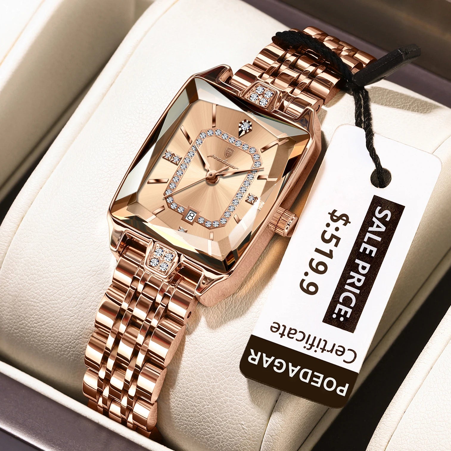 Women Wristwatch Waterproof Ladies Watch Stainless Steel Rectangle Quartz Women's Watches
