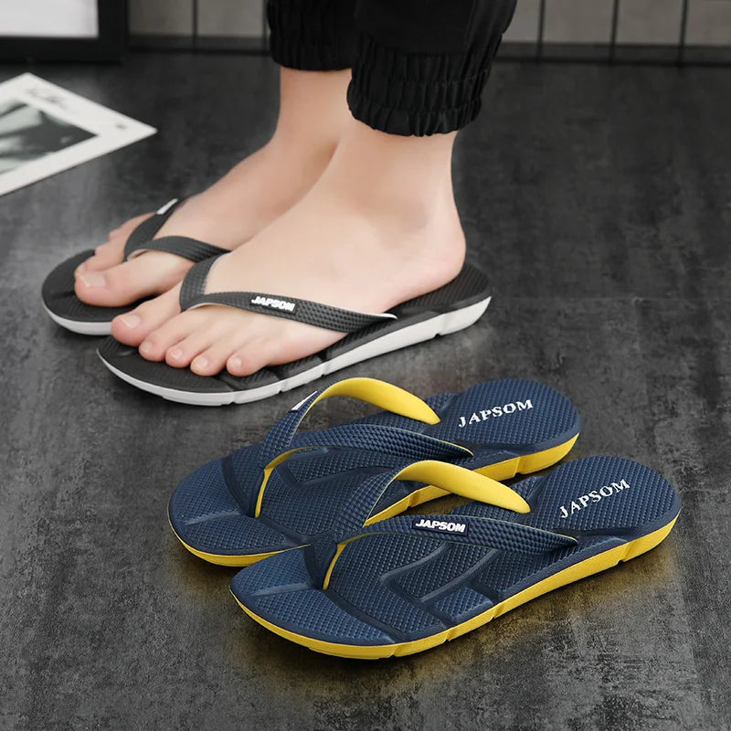 Fashion Blue Massage Slippers Men Flip Flops Casual Men Non Slip Beach Slippers