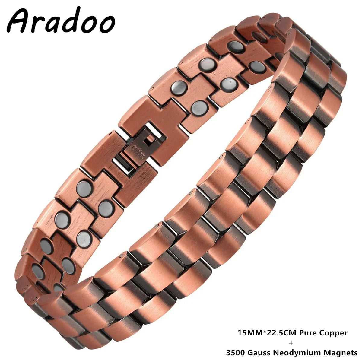 Pure Copper Bracelet for Men Magnetic Vintage Bracelets Wristband Adjustable Jewellery Gift with Sizing Tool