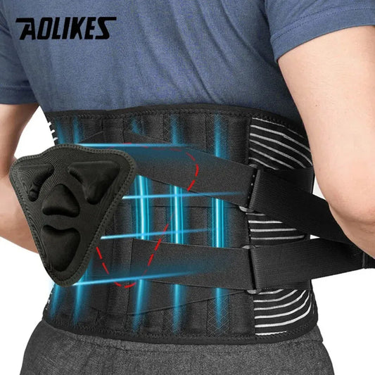 Lower Back Brace with 6 Stays Anti-skid Orthopedic Lumbar Support Breathable Waist Support Belt for Gym Pain Relief - Hiron Store