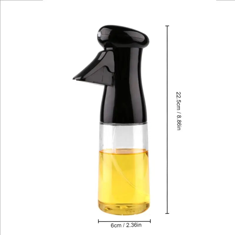 1pc Black Kitchen Oil Bottle Cooking Oil Spray 200ml Pneumatic Spray Bottle Fitness Barbecue Spray Oil Dispenser - Hiron Store