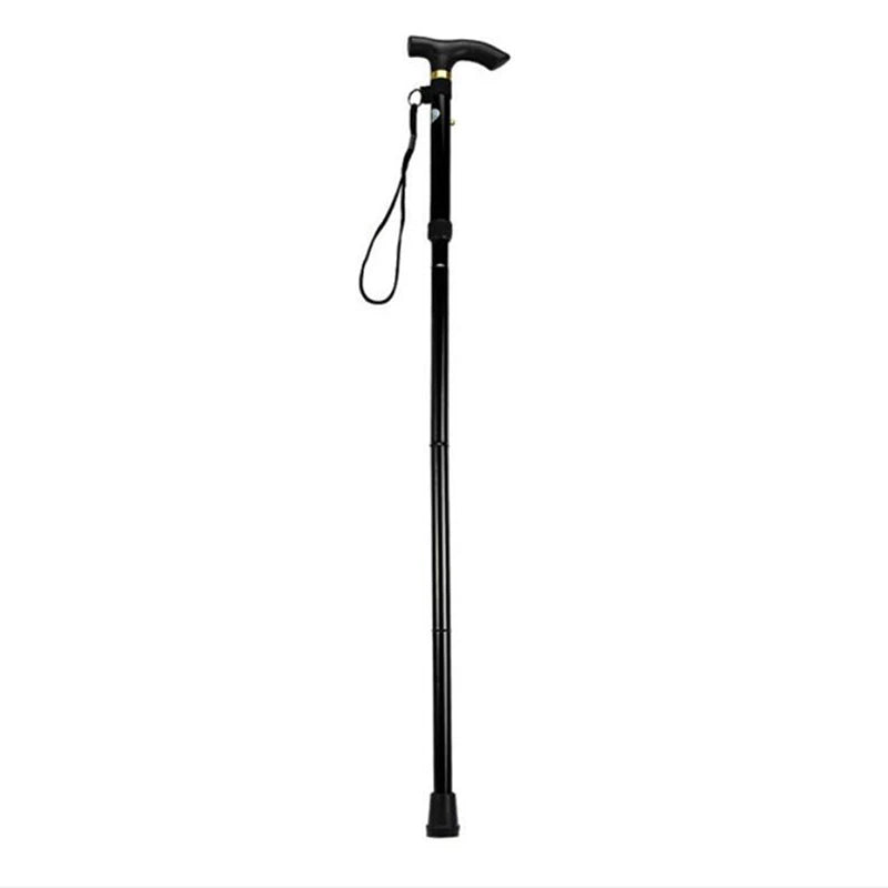 Telescopic Walking Stick Outdoor Trekking Poles Aluminum Alloy Metal Folding Cane Crutches Pole For Elderly People