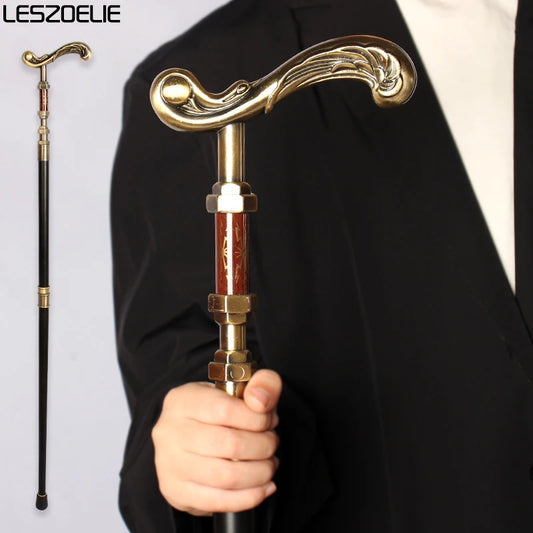 Elegant Luxury Walking Stick Men Decorative Walking Cane Women Bronze Handle Noble Pattern Fashionable Vintage Cane