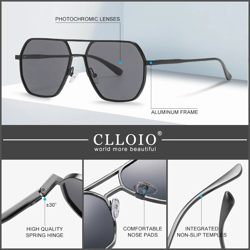 Photochromic Sunglasses, Men Women Polarized Sun Glasses, Chameleon Anti-glare Driving Sunglasses