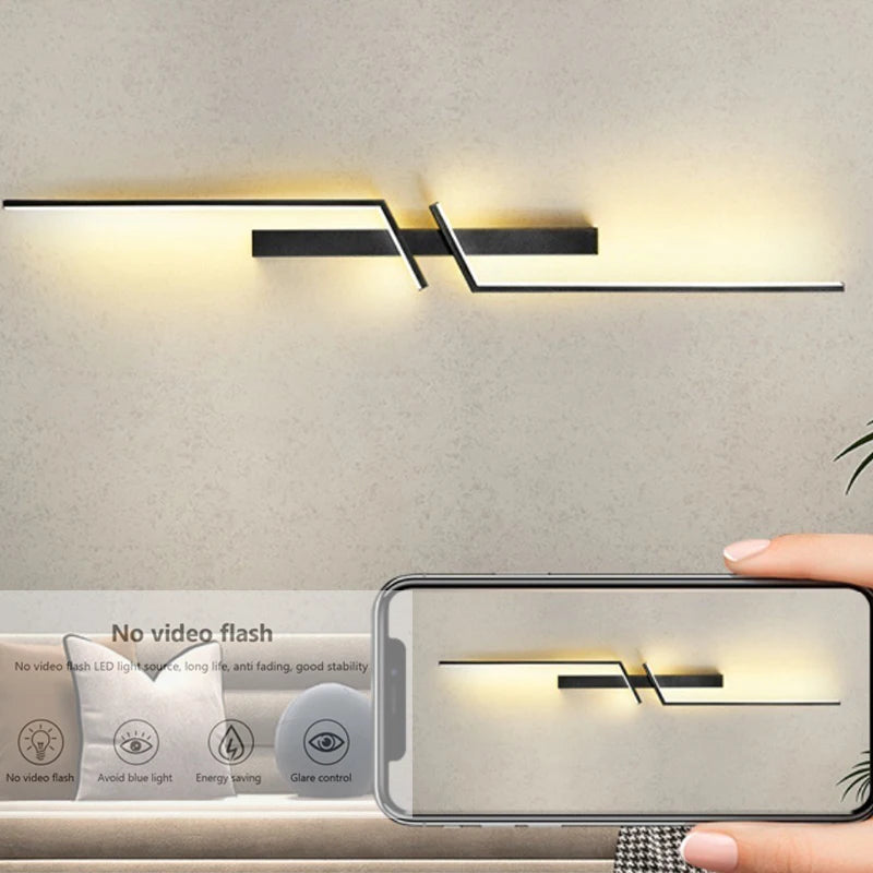 Strip Led Wall Light Minimalist Bedroom Bedside Wall Sconce Led Lights Living Room TV Sofa Background Wall Lamp