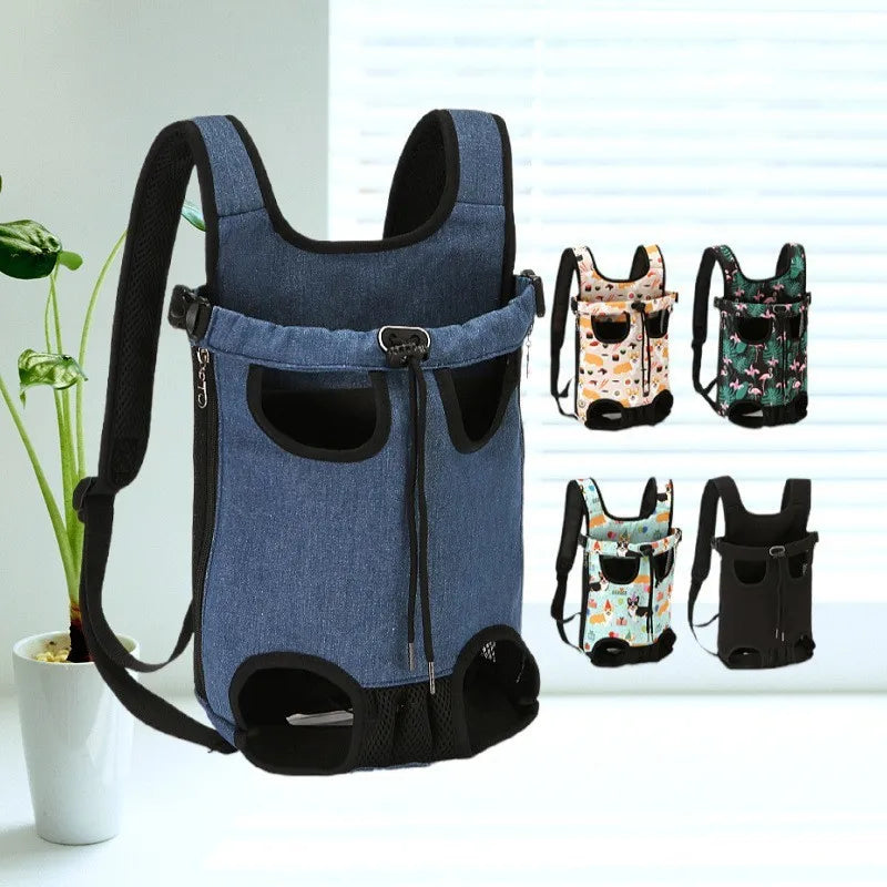 Adjustable Cat Dog Carrier Bags Pet Double Shoulder Backpack Portable Chest Strap Bag